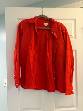 J. Crew Men’s Vibrant Red Lightweight Button-Down Shirt
